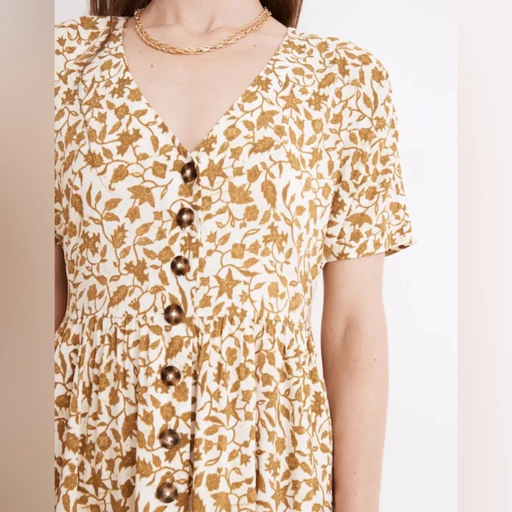 Madewell Button-Front Midi Dress in Batik Vine Size XS - Picture 2 of 7